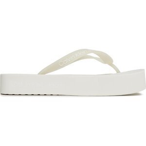 Žabky Calvin Klein Jeans Beach Sandal Flatform Logo YW0YW01092 Creamy White/Bright White YBI