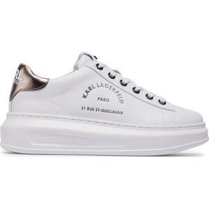 Sneakersy KARL LAGERFELD KL62538 White Lthr W/Silver