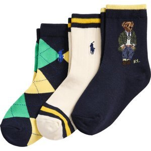 Sada 3 párů dětských vysokých ponožek Polo Ralph Lauren 443945121001 Grey 020