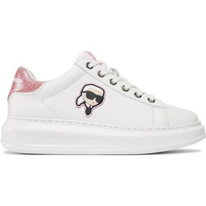 Sneakersy KARL LAGERFELD KL62530N White Lthr w/Pink 01P