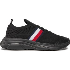 Sneakersy Tommy Hilfiger Modern Runner Knit Stripes Ess FM0FM04798 Black BDS