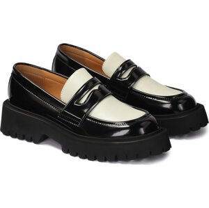 Loafersy Kazar Timea 84991-09-28 Black/ White