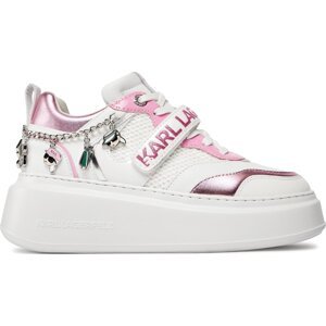 Sneakersy KARL LAGERFELD KL63544F White Lthr w/Pink 01P