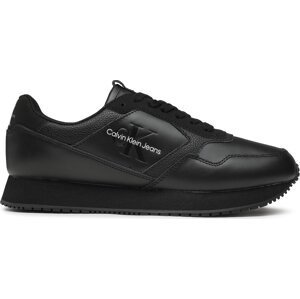 Sneakersy Calvin Klein Jeans Retro Runner Lth-Pu Mono Patch YM0YM00581 Black BDS