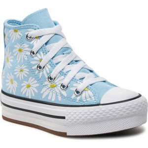 Plátěnky Converse Chuck Taylor All Star Lift Platform Floral A06338C True Sky/Dandy Lion/White