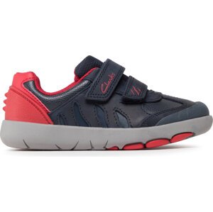 Sneakersy Clarks Rex Play K 261619306 Navy/Red Leather