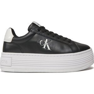 Sneakersy Calvin Klein Jeans Bold Platf Low Lace Lth Ml Met YW0YW01431 Black/Bright White 0GM