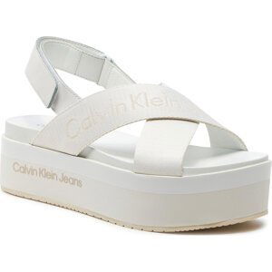 Sandály Calvin Klein Jeans Flatform Sandal Sling In Mr YW0YW01362 Off White YBR