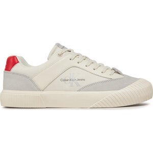 Sneakersy Calvin Klein Jeans Skater Vulc Low Mix Mg Btw YM0YM00916 Creamy White/Oyster Mushroom/Flery