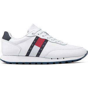 Sneakersy Tommy Jeans Leather Runner EM0EM00898 Bílá