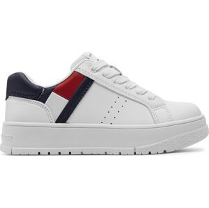 Sneakersy Tommy Hilfiger Flag Low Cut Lace-Up T3X9-33356-1355 M Bianco 100