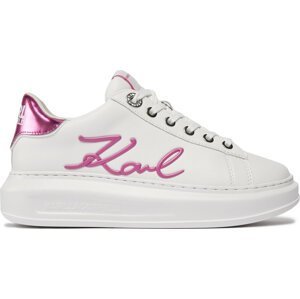 Sneakersy KARL LAGERFELD KL62510A White Lthr w/Pink 01P