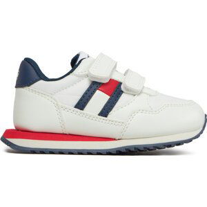 Sneakersy Tommy Hilfiger Flag Low Cut Velcro Sneaker T1B9-33129-0208 M White 100