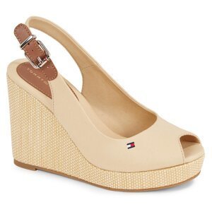 Sandály Tommy Hilfiger Iconic Elena Sling Back Wedge FW0FW04789 Harvest Wheat ACR