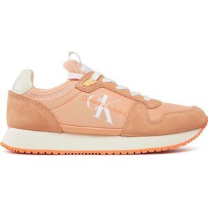 Sneakersy Calvin Klein Jeans Runner Sock Laceup Ny-Lth Wn YW0YW00840 Apricot Ice/Bright White 0JL