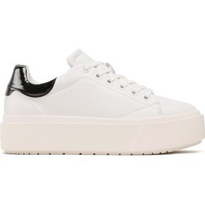 Sneakersy Calvin Klein Squared Flatform Cupsole Lace Up HW0HW01775 White/Black 0K8