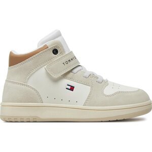 Sneakersy Tommy Hilfiger High Top Lace-Up/Velcro Sneaker T3X9-33342-1269 S Beige/Off White A360