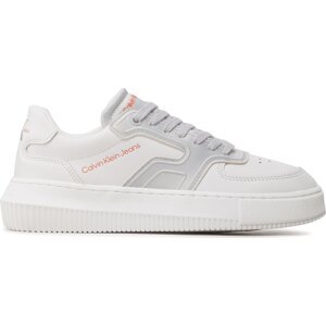 Sneakersy Calvin Klein Jeans Chunky Cupsole Satin Wn YW0YW00923 Bílá