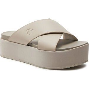 Nazouváky Calvin Klein Jeans Flatform Cross Mg Uc YW0YW01349 Triple Eggshell ACF