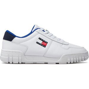 Sneakersy Tommy Jeans Retro Leather Cupsole EM0EM01068 Bílá