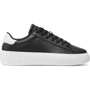 Sneakersy Tommy Jeans Leather Outsole EM0EM01159 Black BDS
