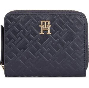 Malá dámská peněženka Tommy Hilfiger Th Refined Med Za Mono AW0AW15755 Space Blue DW6