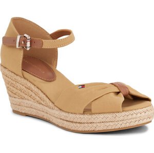 Espadrilky Tommy Hilfiger Basic Open Toe Mid Wedge FW0FW04785 Classic Khaki RBL