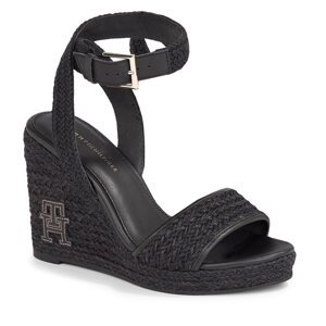 Espadrilky Tommy Hilfiger Th Rope High Wedge Sandal FW0FW07926 Black BDS