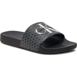 Nazouváky Calvin Klein Jeans Slide Aop YM0YM00955 Black/Bright White 0GM