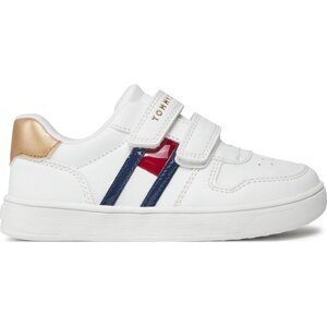 Sneakersy Tommy Hilfiger Flag Low Cut Velcro Sneaker T1A9-32956-1355 S White/Platinum X048