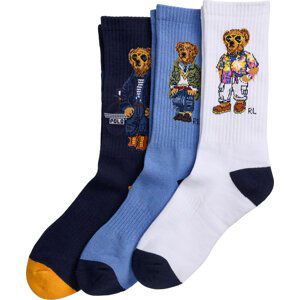 Sada 3 párů pánských vysokých ponožek Polo Ralph Lauren 449944158002 Barevná