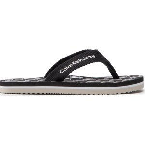 Žabky Calvin Klein Jeans Logo Print Flip Flop V3X8-80156-0058 M Black 999