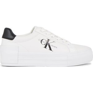 Sneakersy Calvin Klein Jeans Bold Vulc Flatform Laceup Lth Wn YW0YW00821 Bright White/Black YBR
