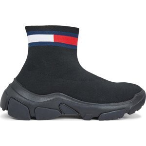 Sneakersy Tommy Jeans Tjw Sock Boot EN0EN02446 Black BDS