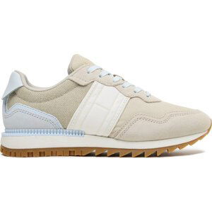 Sneakersy Tommy Jeans Tjw Retro Runner EN0EN02214 Bleached Stone/Shimmering Blue AEV