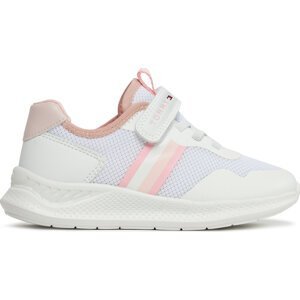 Sneakersy Tommy Hilfiger Stripes Low Cut Lace-Up T1A9-33222-1697 S White/Pink Z134