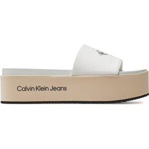 Nazouváky Calvin Klein Jeans Flatform Sandal Met YW0YW01036 Creamy White/Bright White 0F9