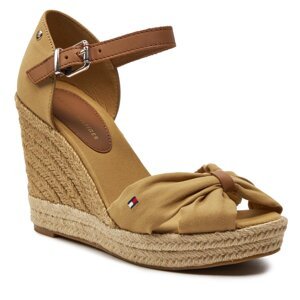 Espadrilky Tommy Hilfiger Basic Open Toe High Wedge FW0FW04784 Classic Khaki RBL