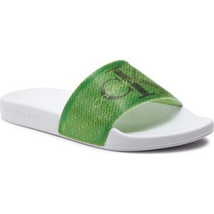 Nazouváky Calvin Klein Jeans Slide Lenticular Ml Wn YW0YW01403 Bright White/Icicle/Classic Green 02J