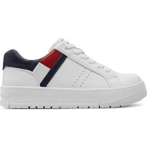 Sneakersy Tommy Hilfiger Flag Low Cut Lace-Up T3X9-33356-1355 S Bílá