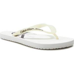 Žabky Calvin Klein Jeans Beach Sandal Monologo Tpu YW0YW01246 White YBR