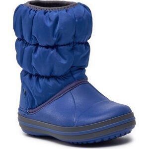 Sněhule Crocs Winter Puff Boot Kids 14613 Cerulean Blue/Light Grey