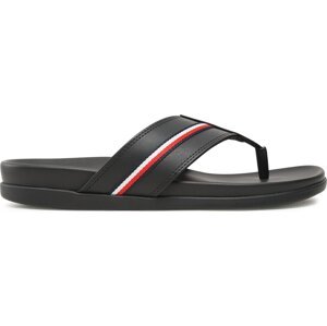 Žabky Tommy Hilfiger Leather Toe Post Sandal FM0FM04460 Black BDS