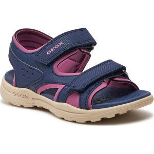 Sandály Geox J Vaniett Girl J456AA 015CE C4268 S Navy/Fuchsia