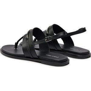 Sandály Calvin Klein Flat Tp Sandal Metal Bar Lth HW0HW02031 Black BEH