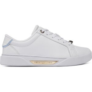 Sneakersy Tommy Hilfiger Golden Hw Court Sneaker FW0FW07702 Bílá