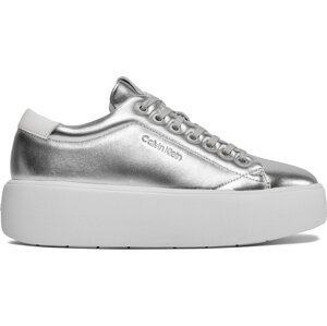 Sneakersy Calvin Klein Bubble Cupsole Lace Up Metallic HW0HW02008 Silver PE6