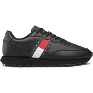 Sneakersy Tommy Jeans Leather Runner Ess EM0EM00898 Černá