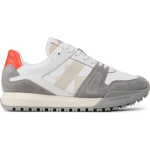Sneakersy Calvin Klein Jeans Toothy Run Laceup Low Lth Mix YM0YM00744 Bílá