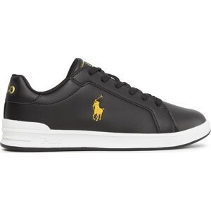 Sneakersy Polo Ralph Lauren RF104234 Black Smooth W/ Gold Pp